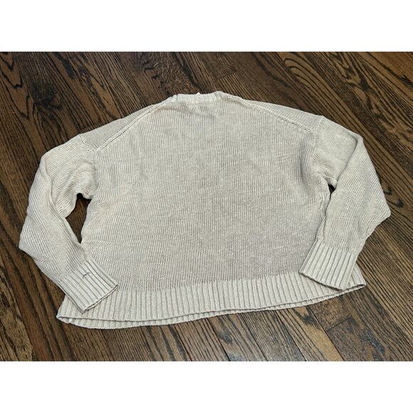 NWT Madewell Women's Oat Linen Drop Shoulder Pullover Sweater NQ344 Size Small - Picture 3 of 10